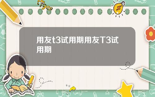 用友t3试用期用友T3试用期