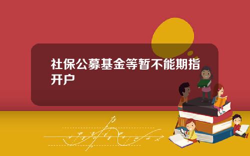 社保公募基金等暂不能期指开户