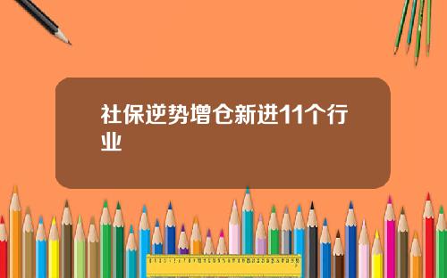 社保逆势增仓新进11个行业