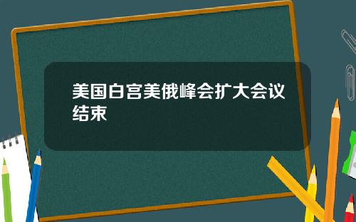美国白宫美俄峰会扩大会议结束