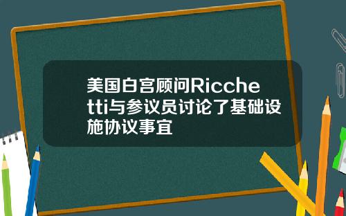 美国白宫顾问Ricchetti与参议员讨论了基础设施协议事宜