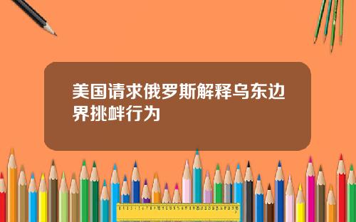 美国请求俄罗斯解释乌东边界挑衅行为