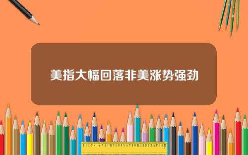美指大幅回落非美涨势强劲