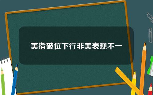 美指破位下行非美表现不一