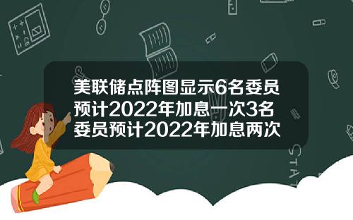 美联储点阵图显示6名委员预计2022年加息一次3名委员预计2022年加息两次