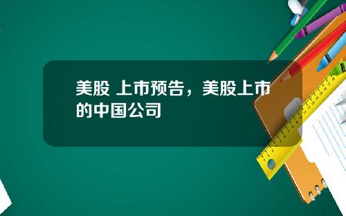 美股 上市预告，美股上市的中国公司