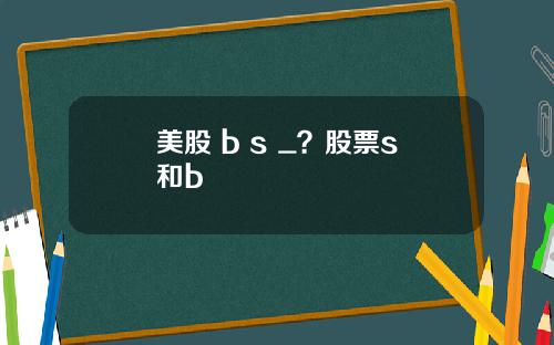 美股 b s _？股票s和b