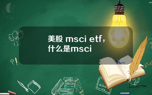 美股 msci etf，什么是msci