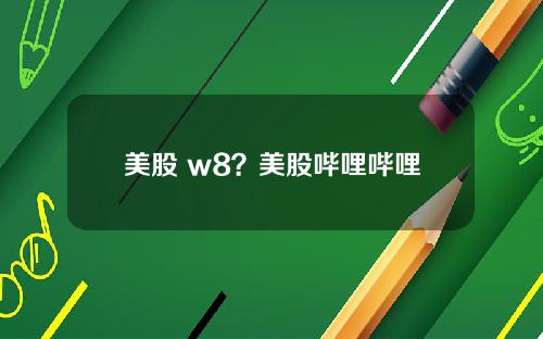 美股 w8？美股哔哩哔哩