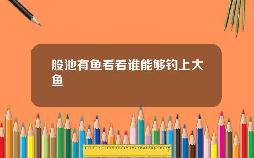 股池有鱼看看谁能够钓上大鱼