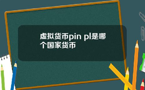 虚拟货币pin pl是哪个国家货币