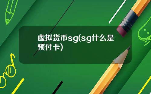虚拟货币sg(sg什么是预付卡)