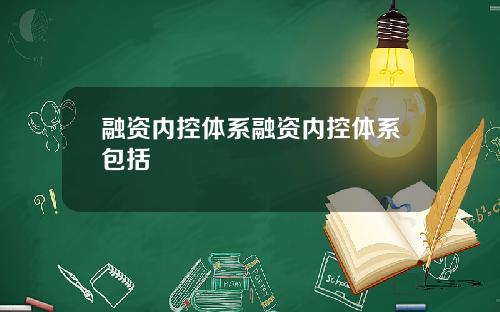 融资内控体系融资内控体系包括