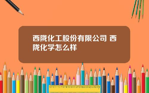 西陇化工股份有限公司 西陇化学怎么样