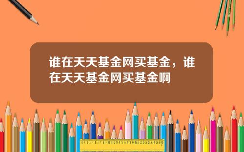 谁在天天基金网买基金，谁在天天基金网买基金啊
