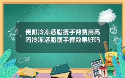 贵阳冷冻溶脂瘦手臂费用高吗冷冻溶脂瘦手臂效果好吗