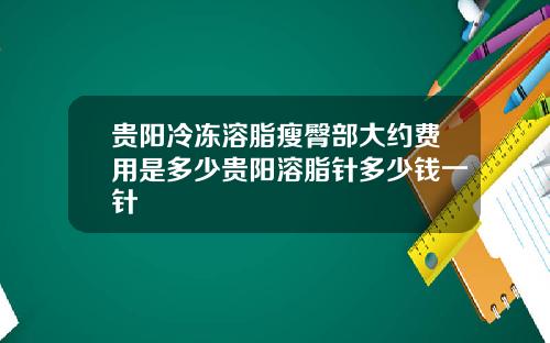 贵阳冷冻溶脂瘦臀部大约费用是多少贵阳溶脂针多少钱一针