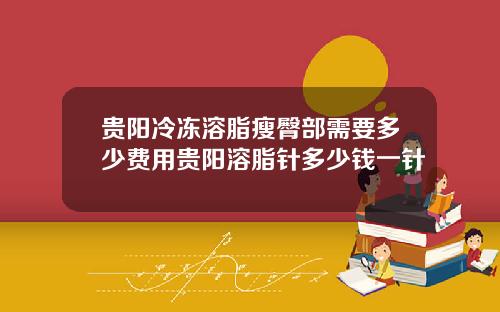 贵阳冷冻溶脂瘦臀部需要多少费用贵阳溶脂针多少钱一针