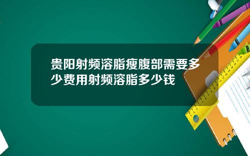 贵阳射频溶脂瘦腹部需要多少费用射频溶脂多少钱