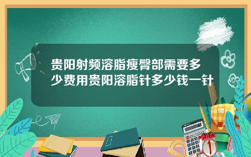 贵阳射频溶脂瘦臀部需要多少费用贵阳溶脂针多少钱一针