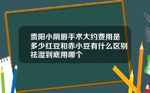 贵阳小阴唇手术大约费用是多少红豆和赤小豆有什么区别祛湿到底用哪个