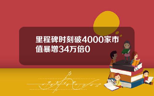 里程碑时刻破4000家市值暴增34万倍0