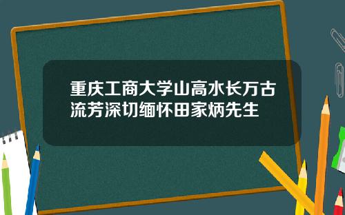 重庆工商大学山高水长万古流芳深切缅怀田家炳先生