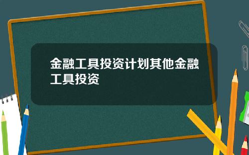 金融工具投资计划其他金融工具投资