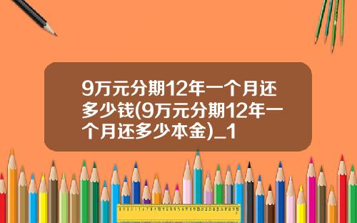 9万元分期12年一个月还多少钱(9万元分期12年一个月还多少本金)_1