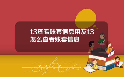t3查看账套信息用友t3怎么查看账套信息