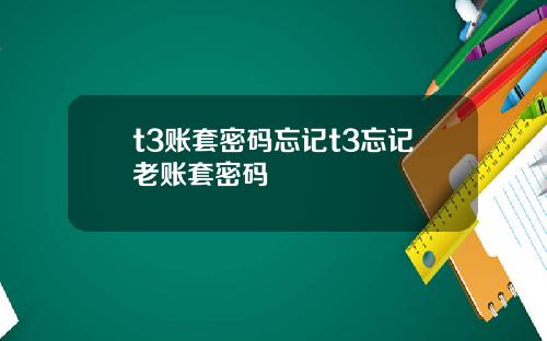 t3账套密码忘记t3忘记老账套密码