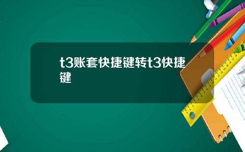 t3账套快捷键转t3快捷键