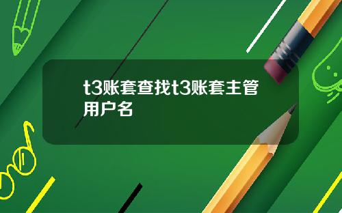 t3账套查找t3账套主管用户名