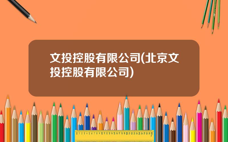 文投控股有限公司(北京文投控股有限公司)