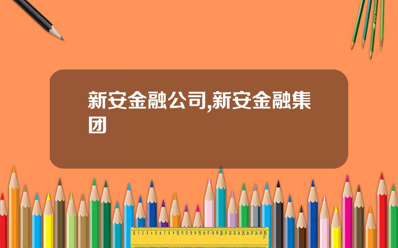 新安金融公司,新安金融集团