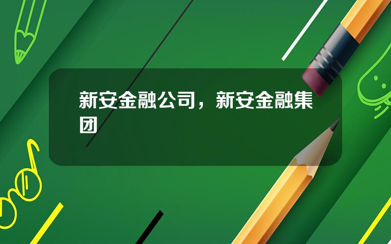 新安金融公司，新安金融集团