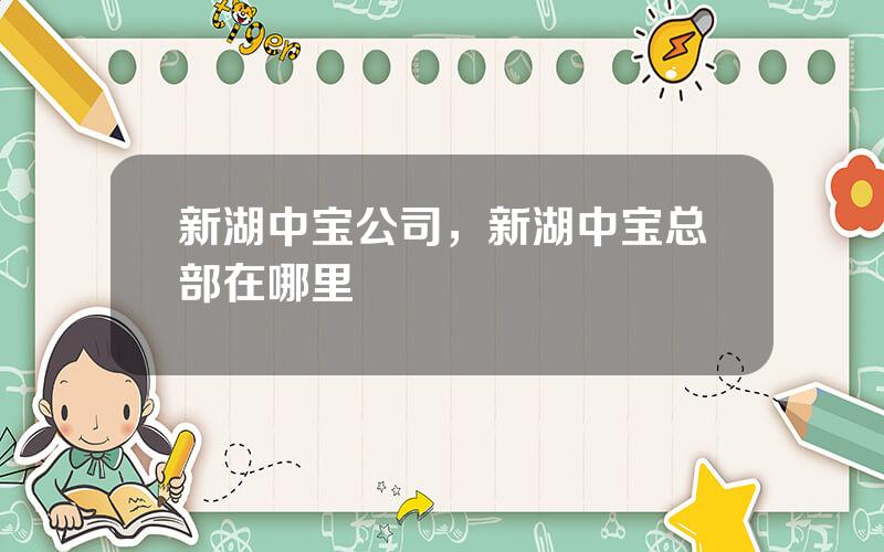 新湖中宝公司，新湖中宝总部在哪里