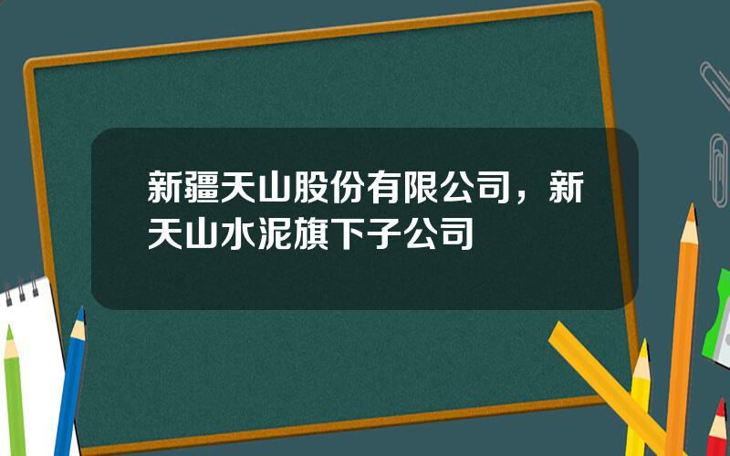 新疆天山股份有限公司，新天山水泥旗下子公司