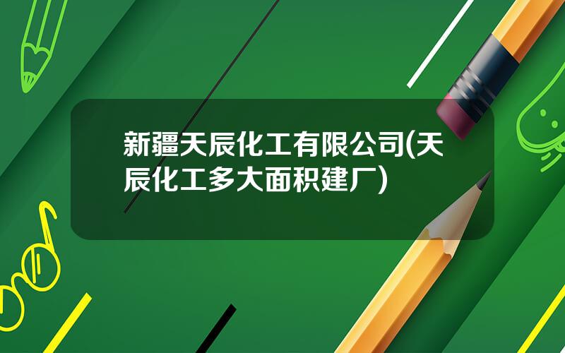 新疆天辰化工有限公司(天辰化工多大面积建厂)