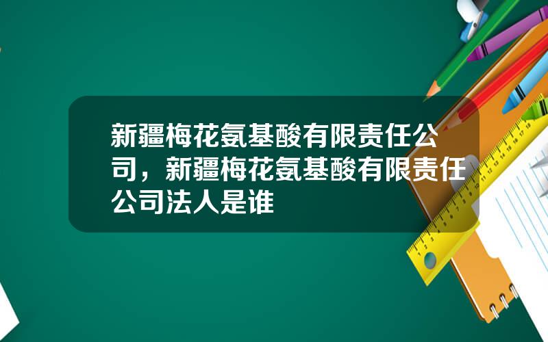 新疆梅花氨基酸有限责任公司，新疆梅花氨基酸有限责任公司法人是谁