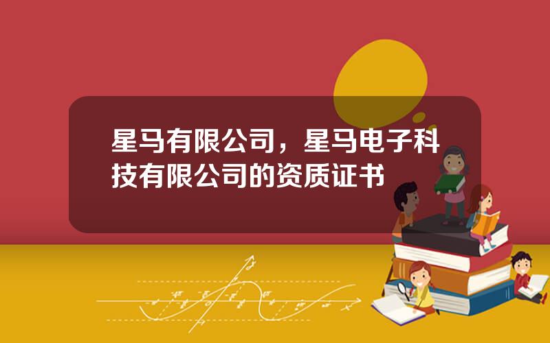 星马有限公司，星马电子科技有限公司的资质证书