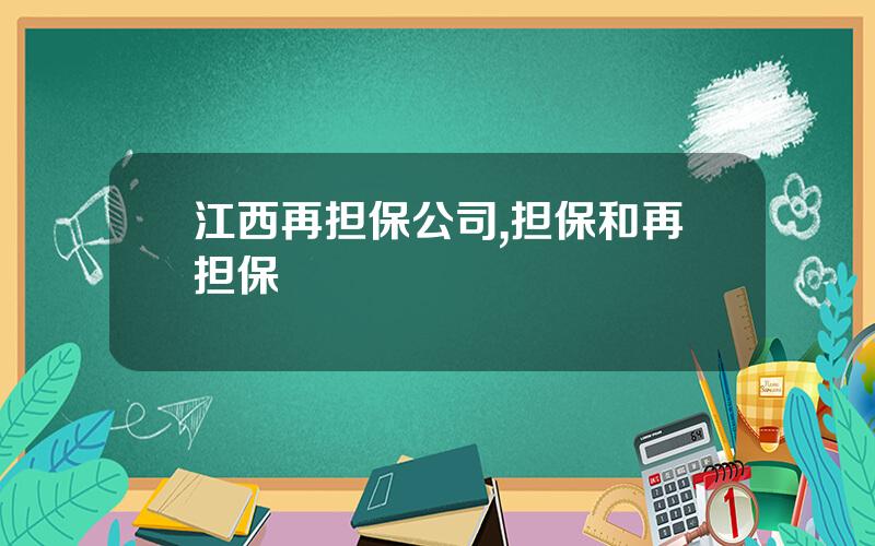 江西再担保公司,担保和再担保