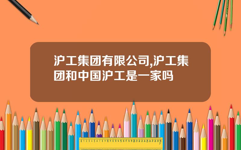 沪工集团有限公司,沪工集团和中国沪工是一家吗