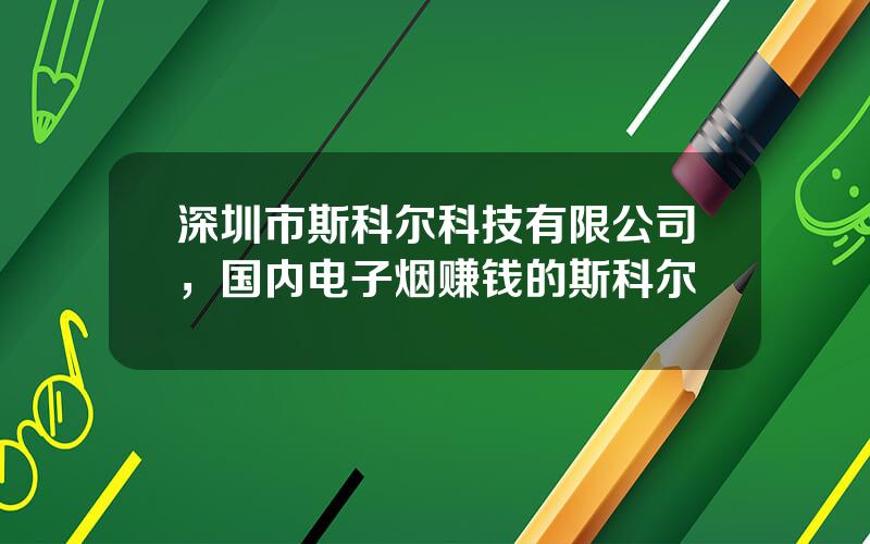 深圳市斯科尔科技有限公司，国内电子烟赚钱的斯科尔
