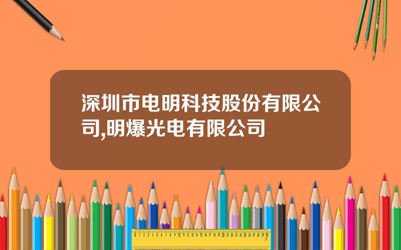 深圳市电明科技股份有限公司,明爆光电有限公司