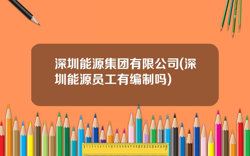 深圳能源集团有限公司(深圳能源员工有编制吗)