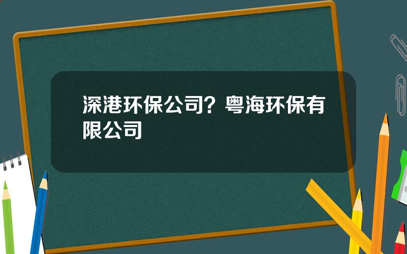 深港环保公司？粤海环保有限公司