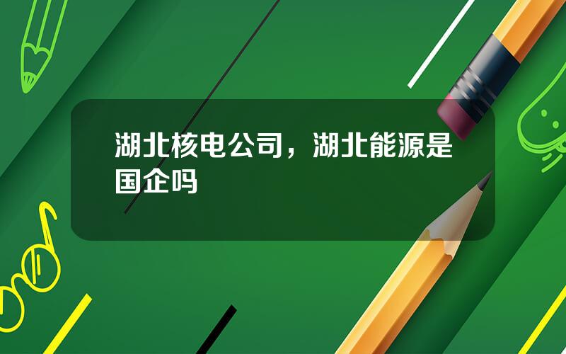 湖北核电公司，湖北能源是国企吗