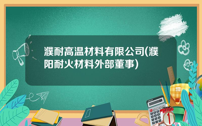 濮耐高温材料有限公司(濮阳耐火材料外部董事)