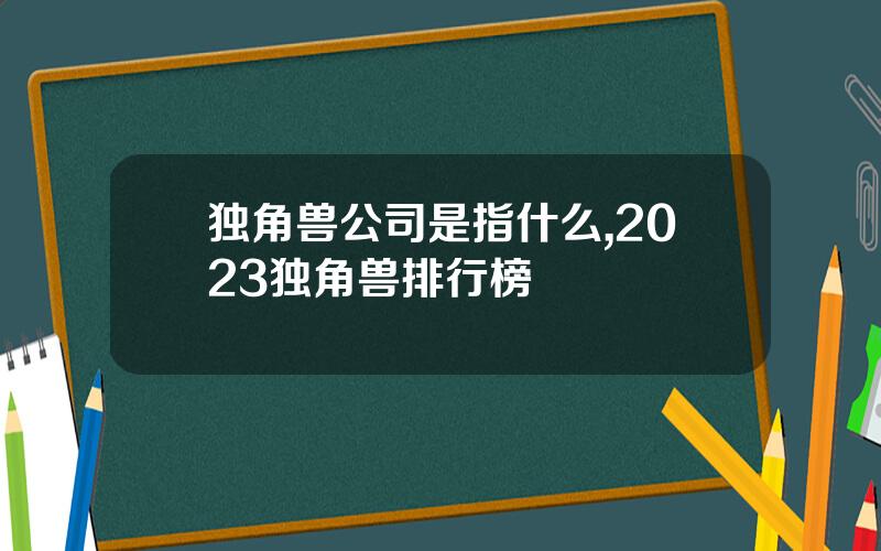独角兽公司是指什么,2023独角兽排行榜